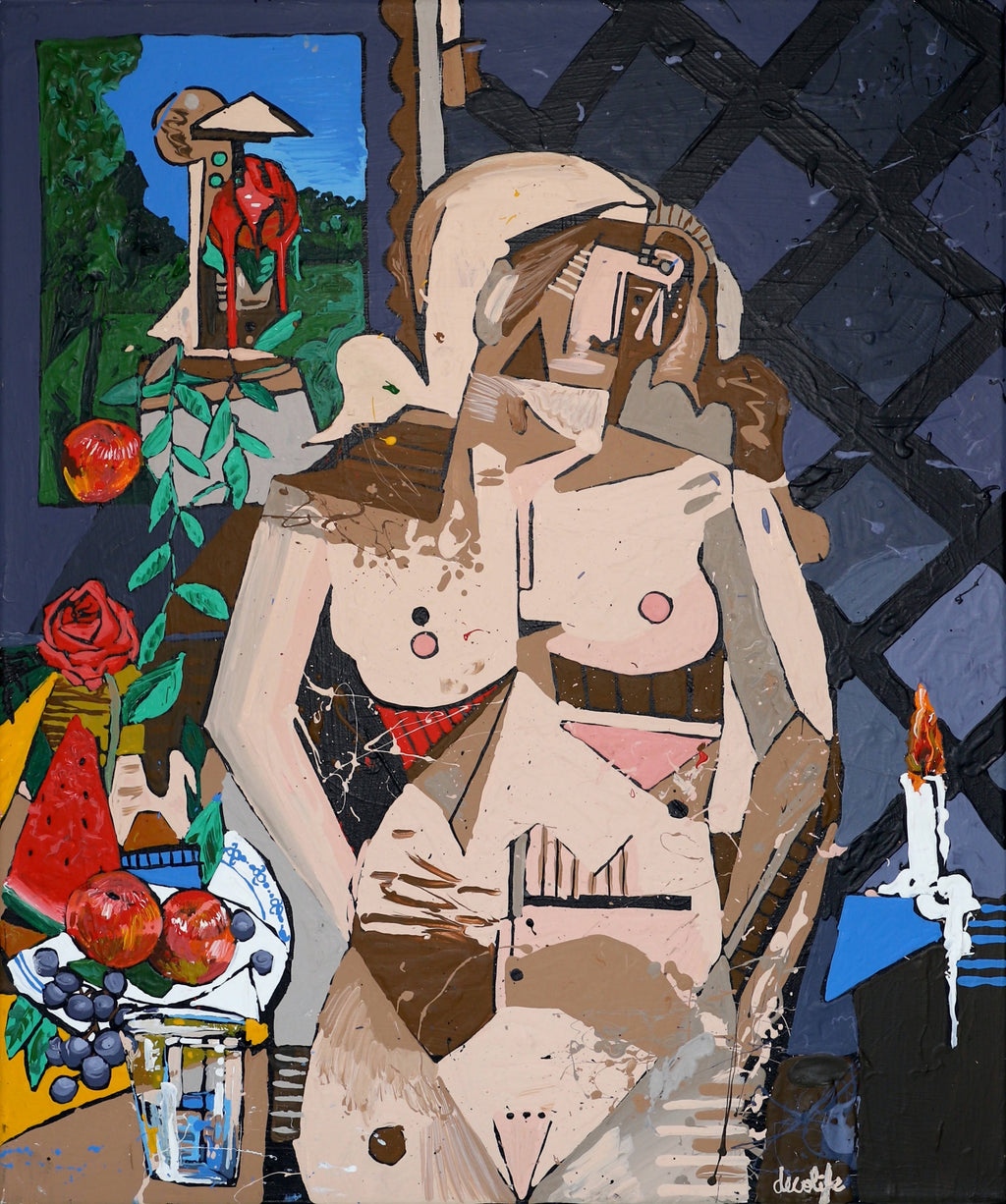Standing nude with still life (repentance)